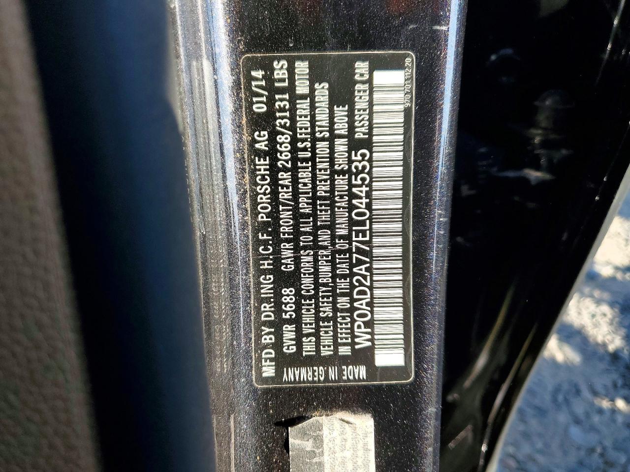 2014 Porsche Panamera VIN WP0AD2A77EL044535 photo 12