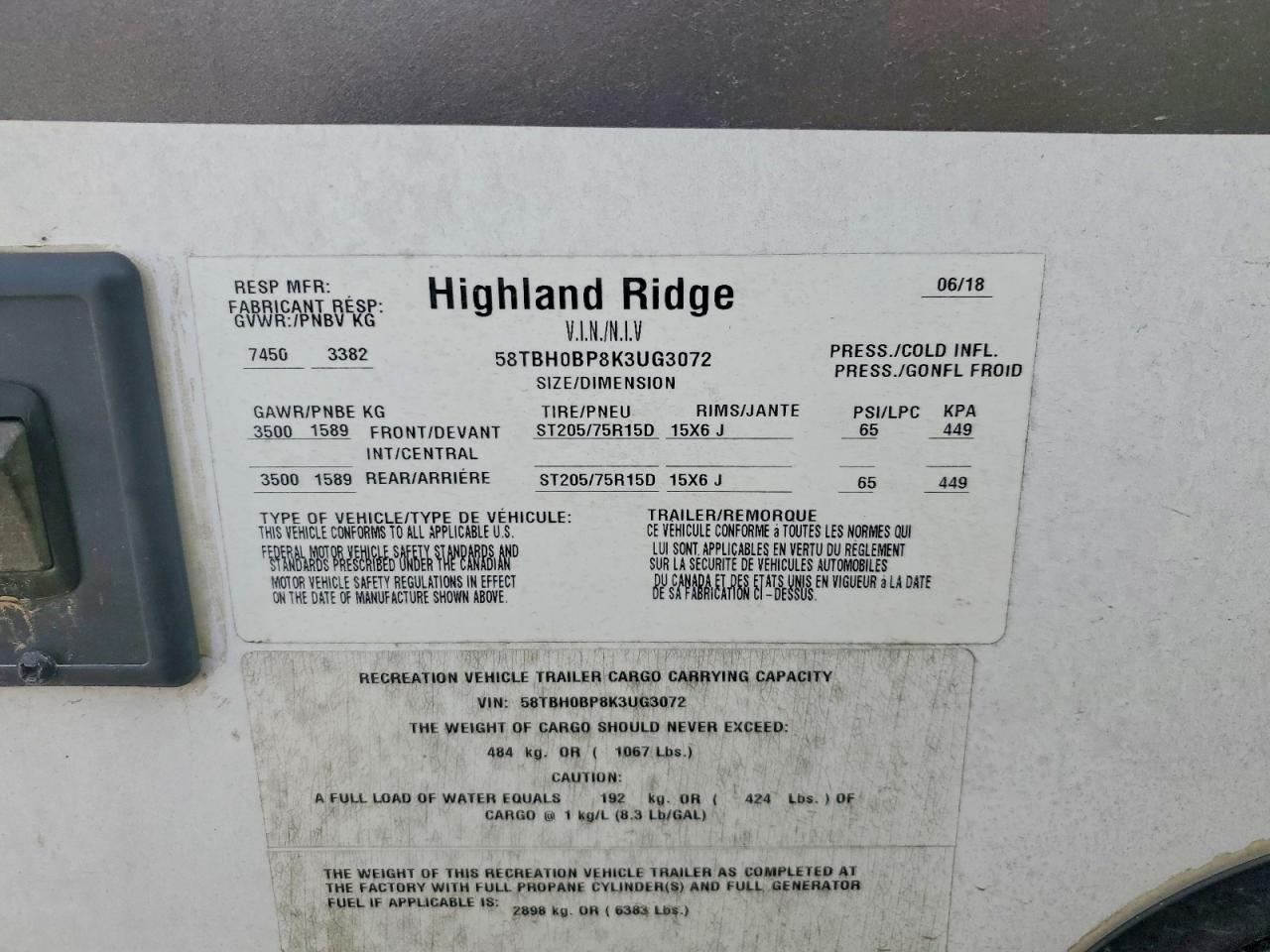2019 OPEN RANGE CAMPER VIN 58TBH0BP8K3UG3072 photo 10