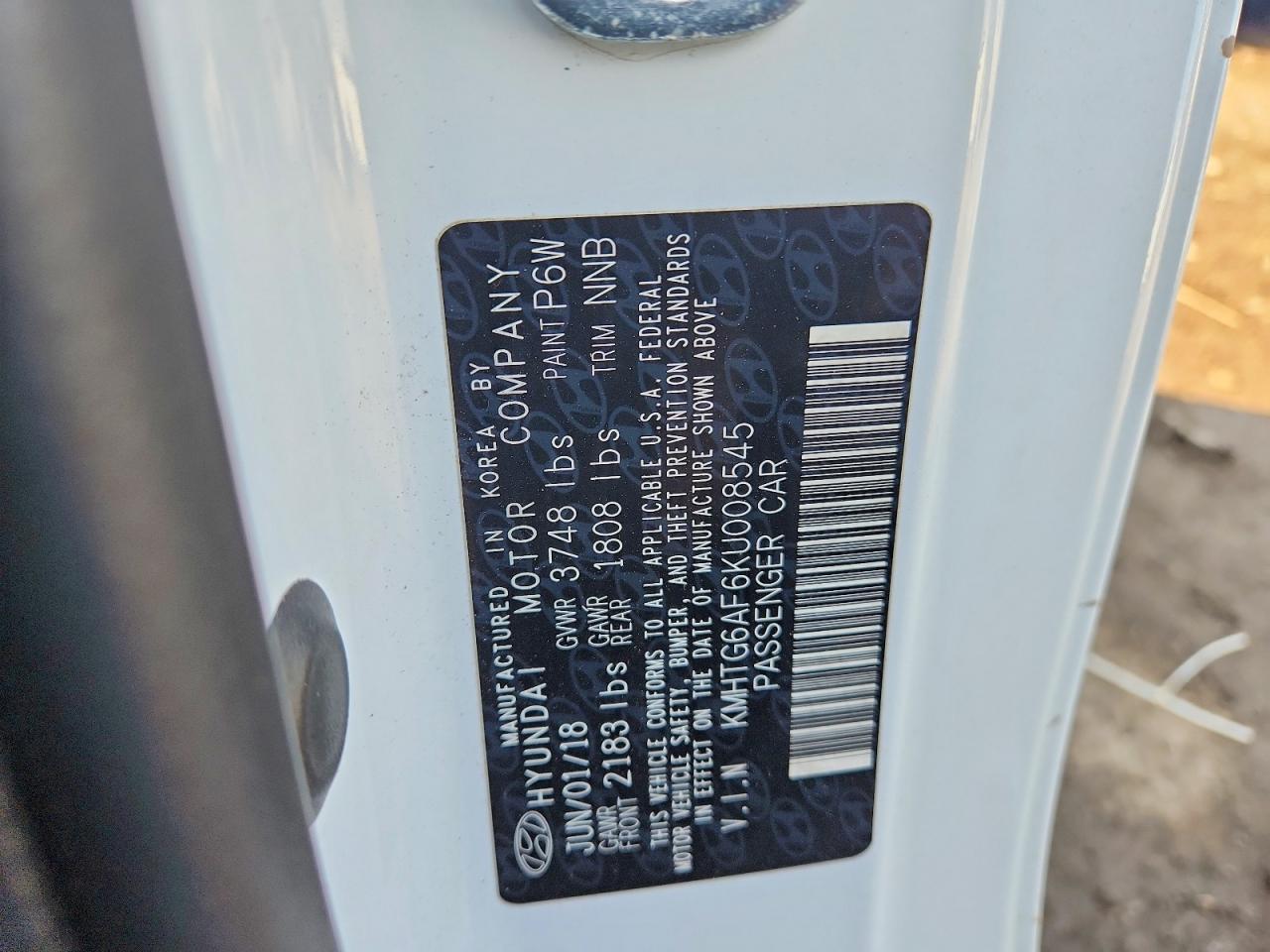 2019 HYUNDAI Veloster VIN KMHTG6AF6KU008545 photo 12