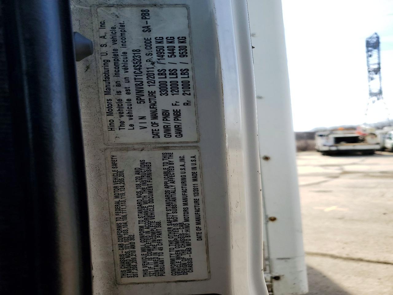 2012 HINO All other VIN 5PVNV8JT1C4S52318 photo 12