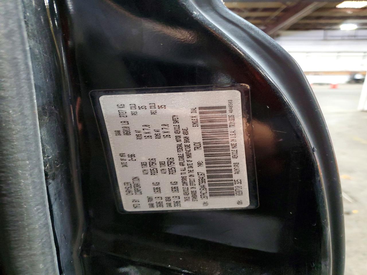 1996 Dodge Ram 1500 VIN 1B7HC16X4TS664167 photo 12