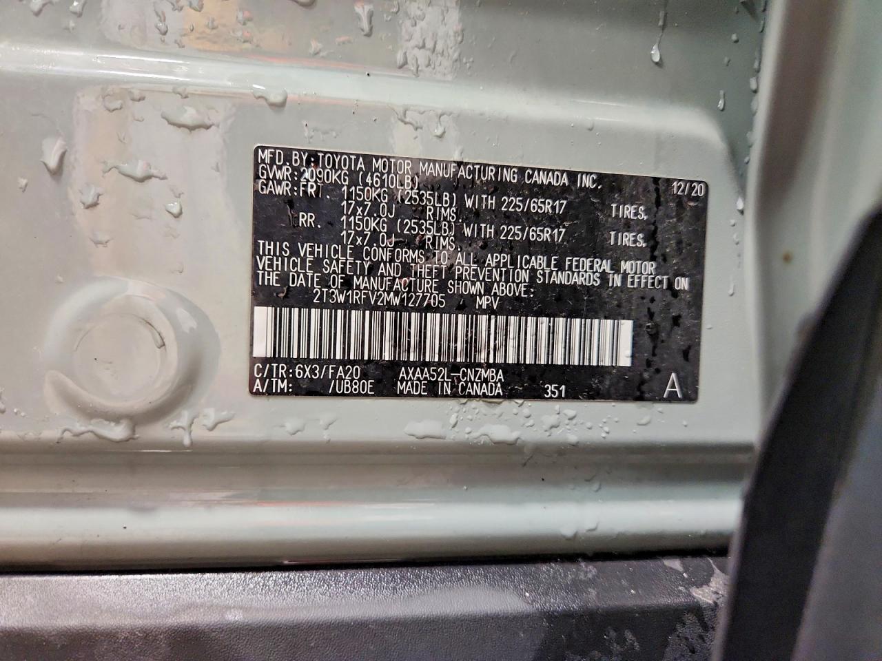 2021 Toyota Rav4 VIN 2T3W1RFV2MW127705 photo 12