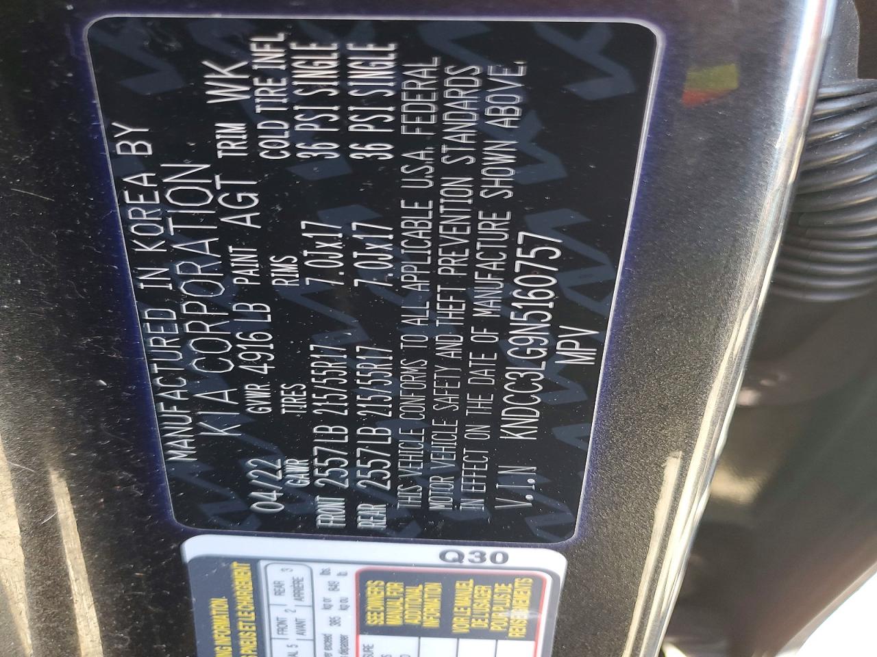 2022 Kia Niro Ev S VIN KNDCC3LG9N5160757 photo 12