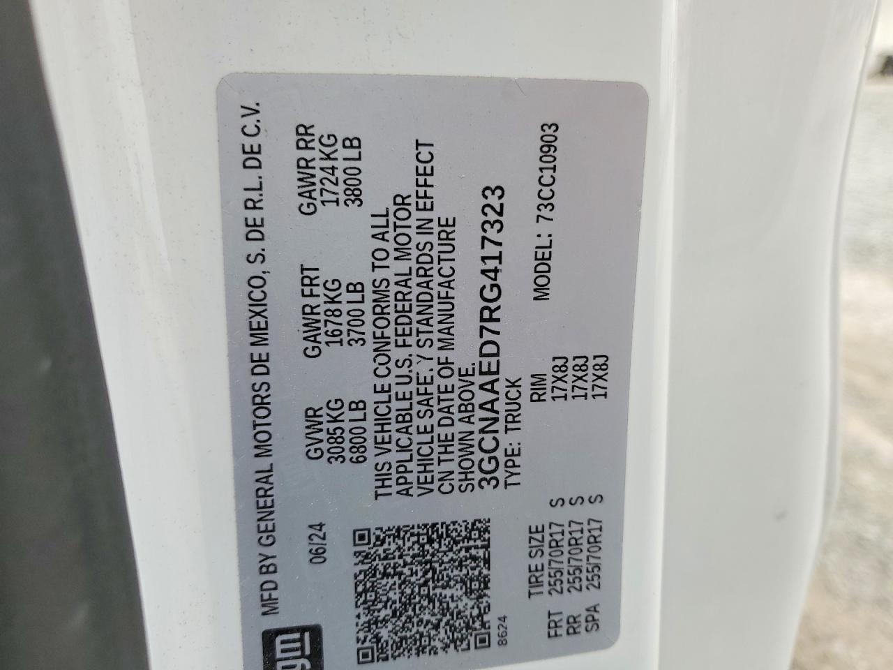 2024 Chevrolet All models VIN 3GCNAAED7RG417323 photo 12