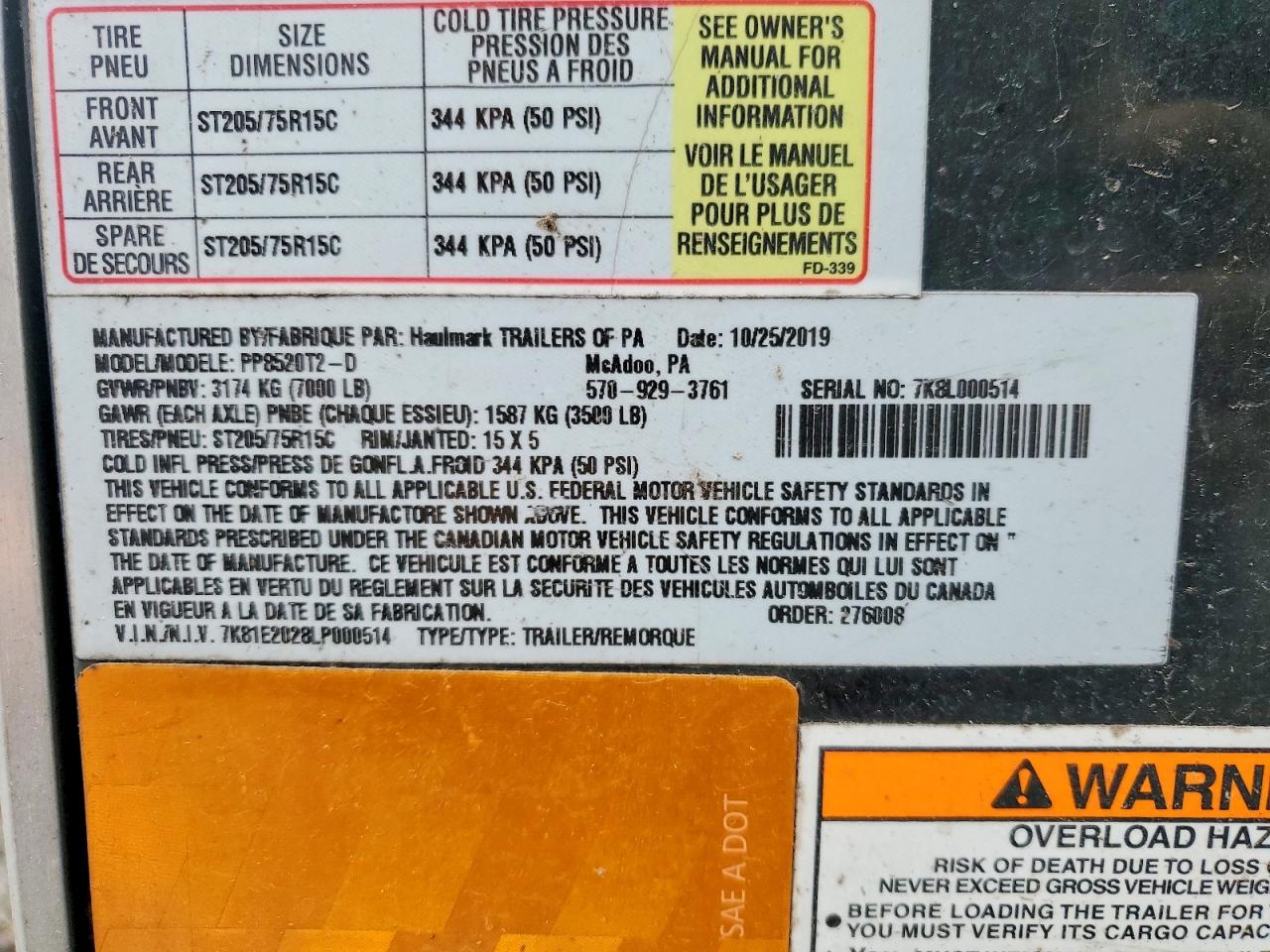 2020 HAULMARK Haulmark t VIN 7K81E2028LP000514 photo 10