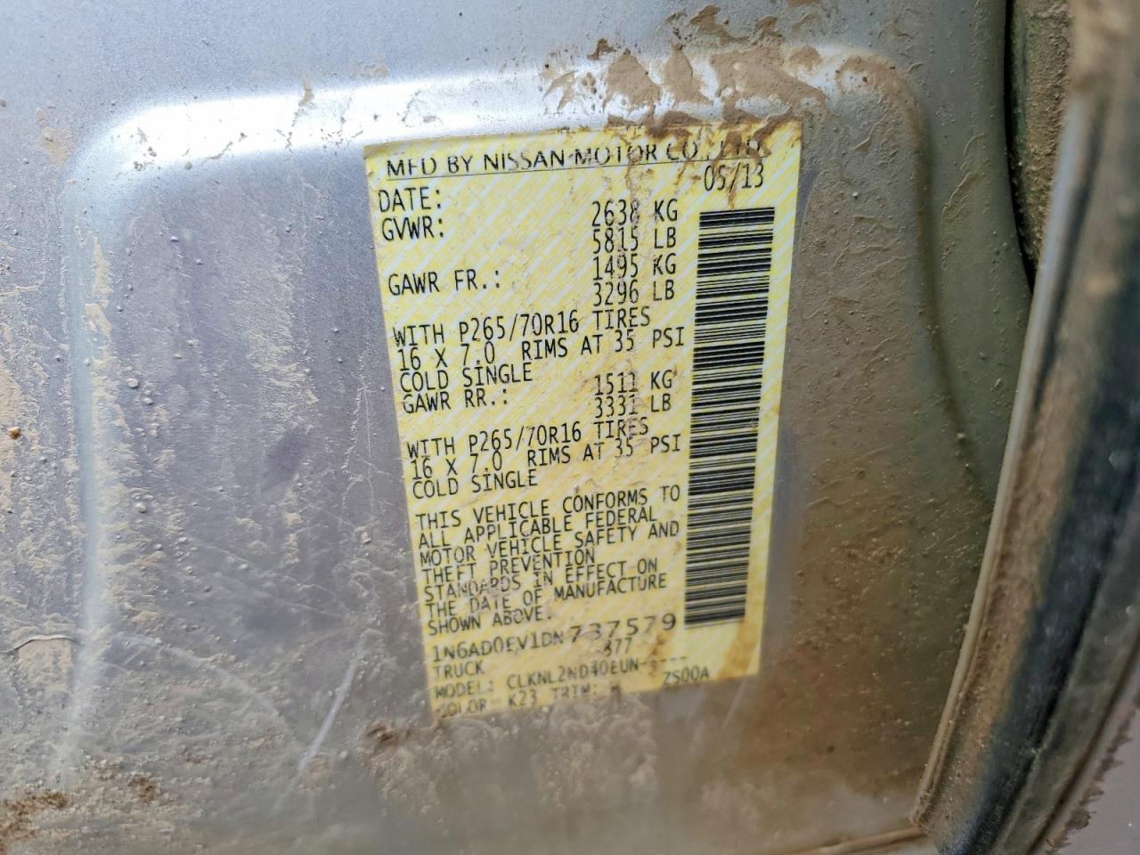 2013 Nissan Frontier VIN 1N6AD0EV1DN737579 photo 12