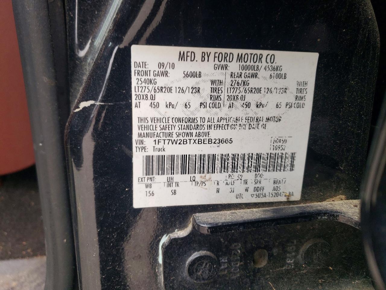 2011 Ford F250 VIN 1FT7W2BTXBEB23665 photo 12