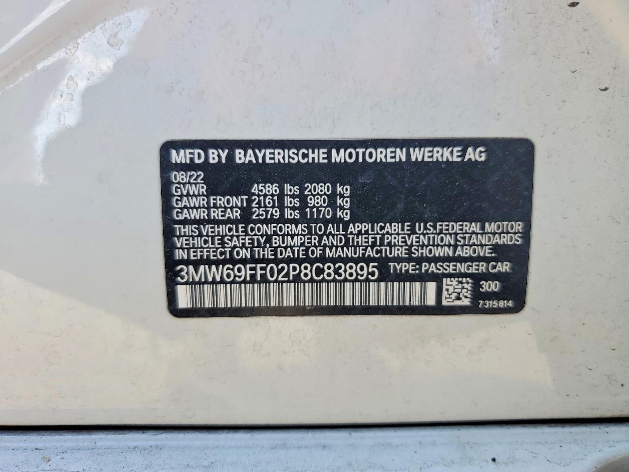 2023 BMW 3 series VIN 3MW69FF02P8C83895 photo 12