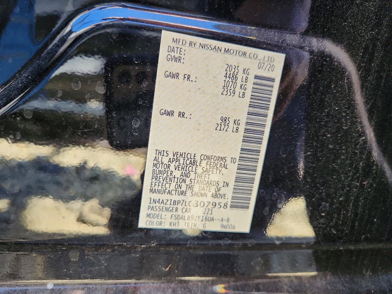2020 NISSAN Leaf VIN 1N4AZ1BP7LC307958 photo 12