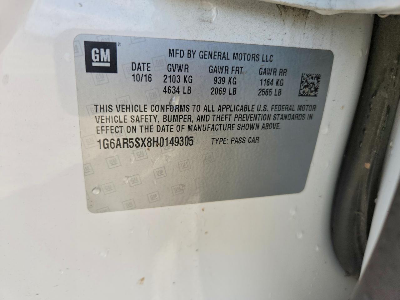 2017 Cadillac Cts VIN 1G6AR5SX8H0149305 photo 12