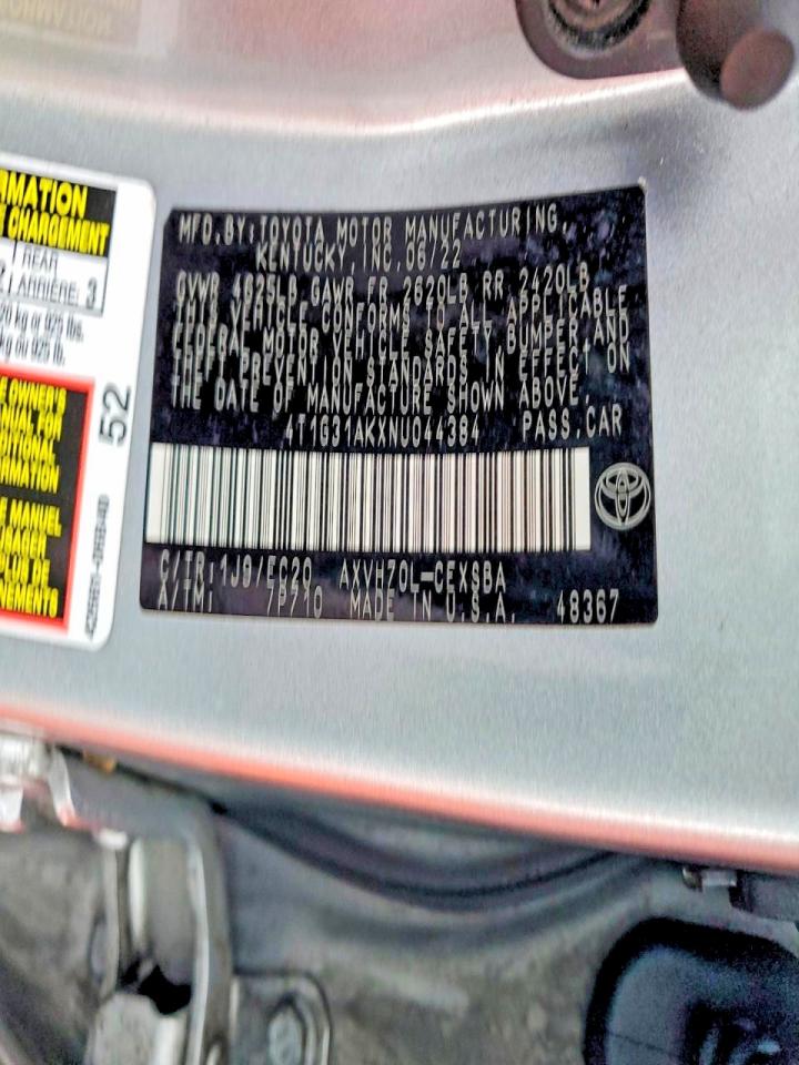 2022 TOYOTA Camry sola VIN 4T1G31AKXNU044384 photo 12