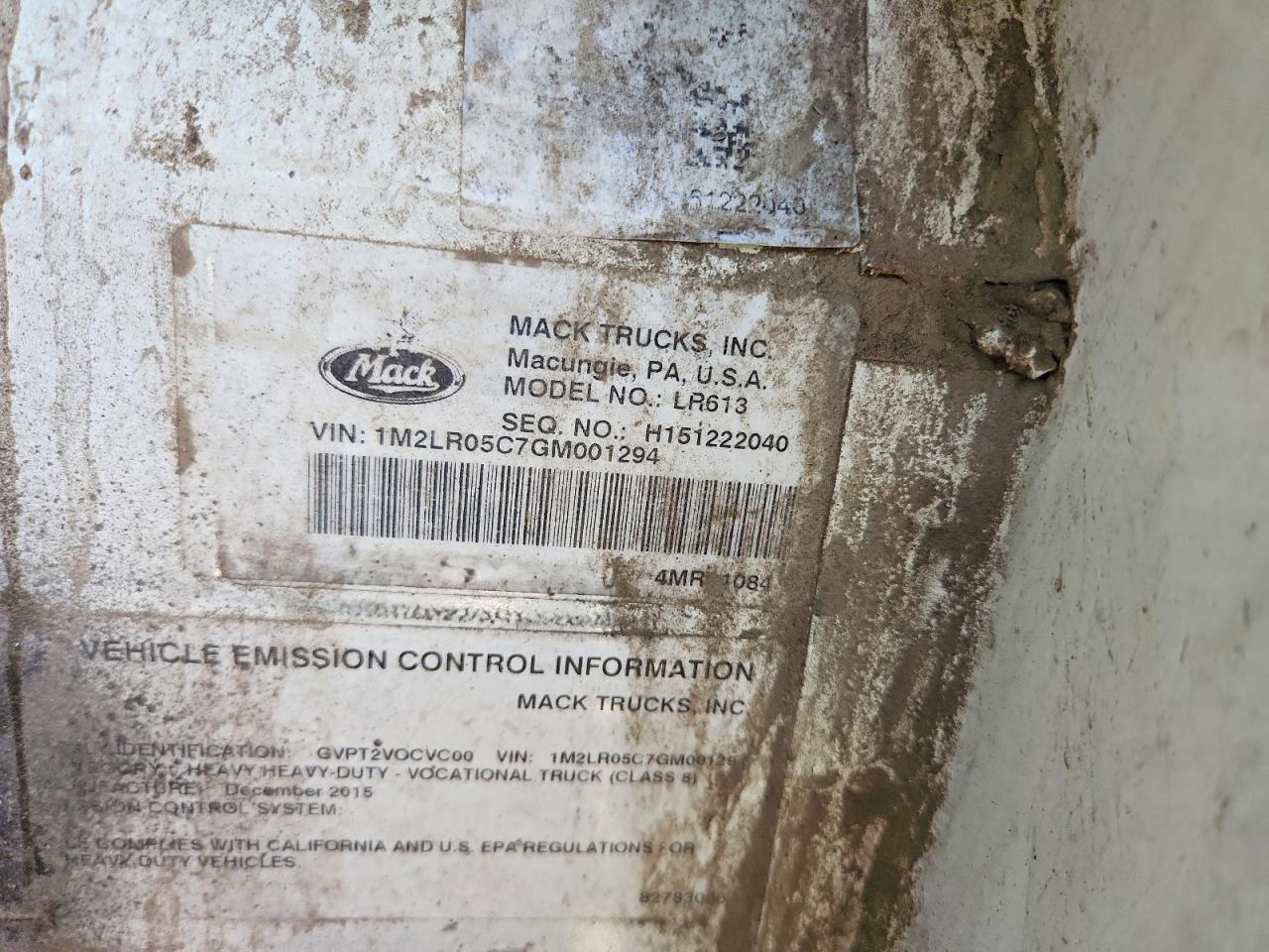 2016 MACK All other VIN 1M2LR05C7GM001294 photo 10