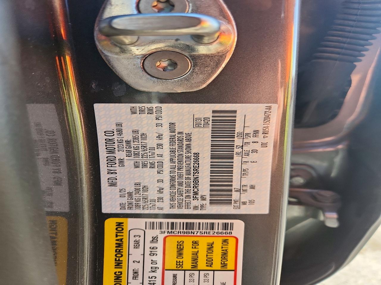 2025 FORD Bronco VIN 3FMCR9BN7SRE26668 photo 12