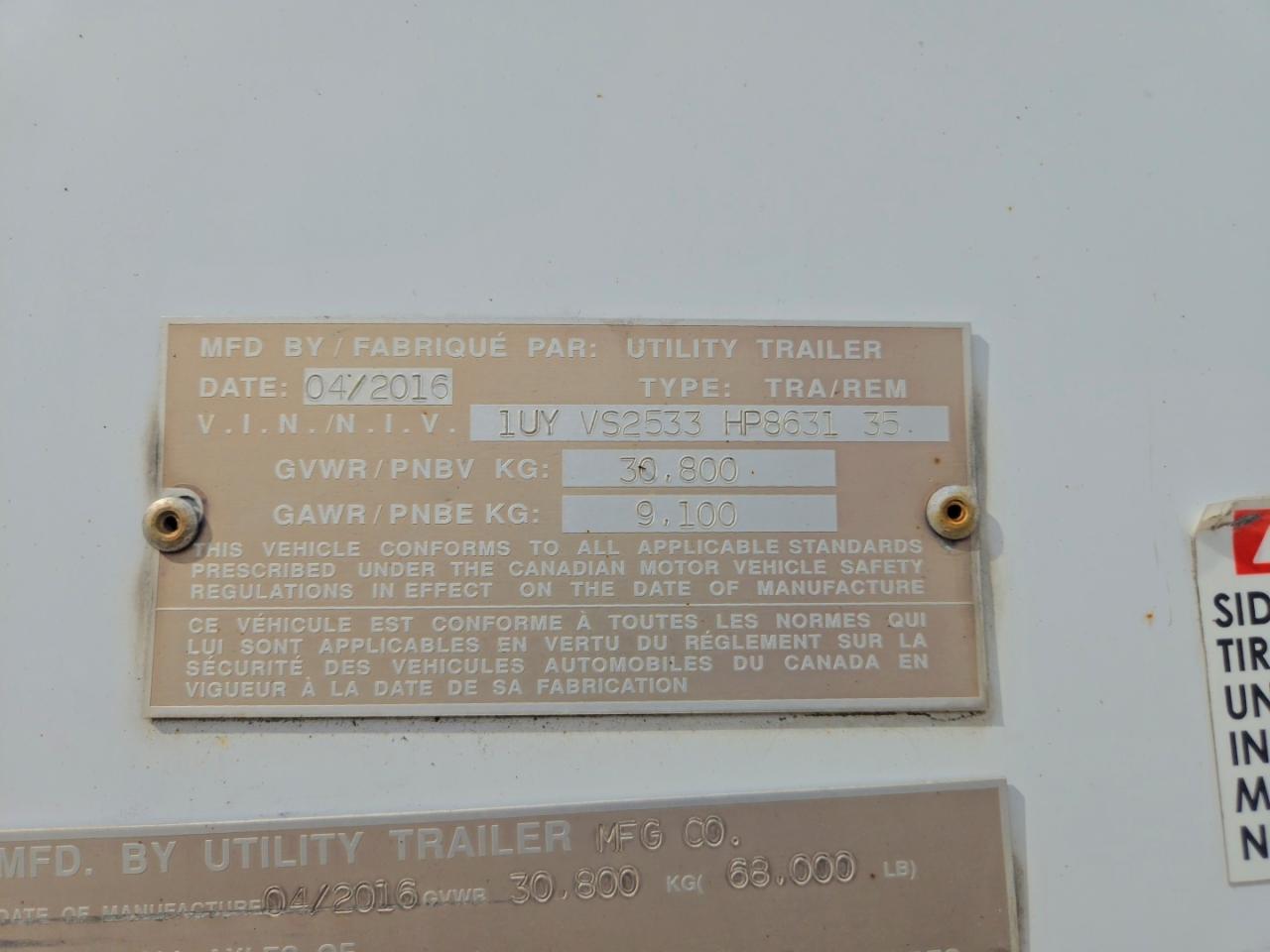 2017 UTIL Dry van tr VIN 1UYVS2533HP863135 photo 10