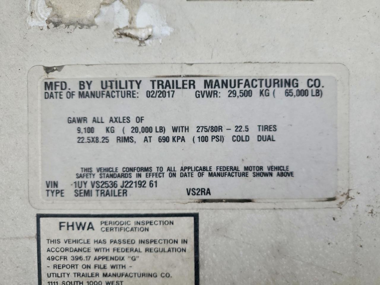 2018 UTILITY All models VIN 1UYVS2536J2219261 photo 10