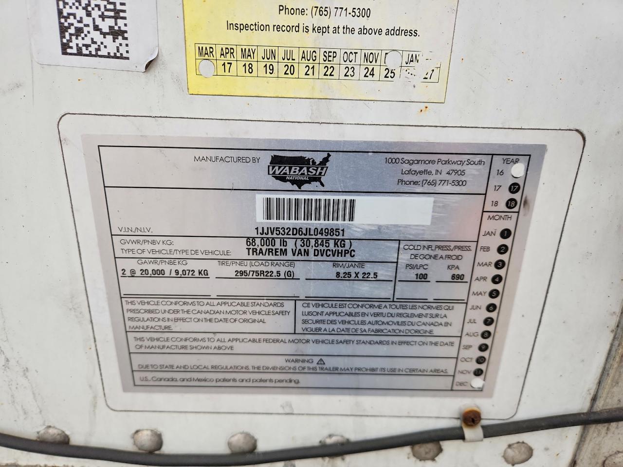 2018 WABA Unknown VIN 1JJV532D6JL049851 photo 10