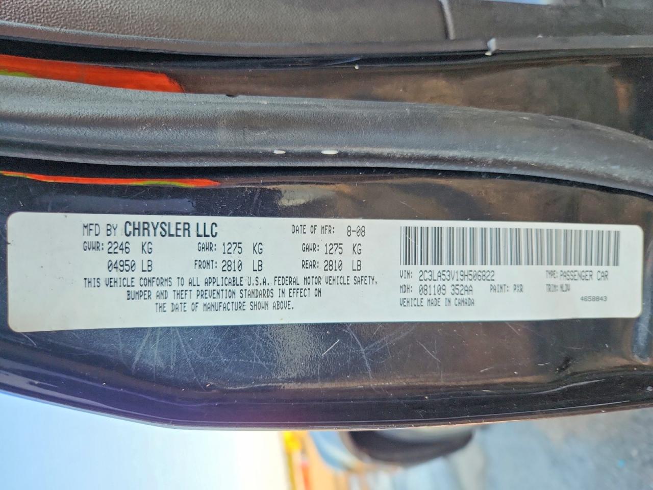 2009 Chrysler 300 VIN 2C3LA53V19H506822 photo 12