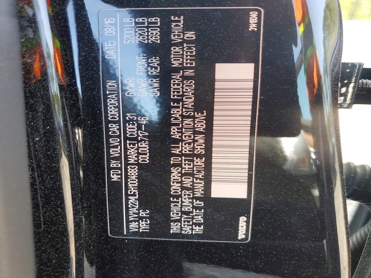 2017 Volvo S90 VIN YV1A22ML5H1004883 photo 12