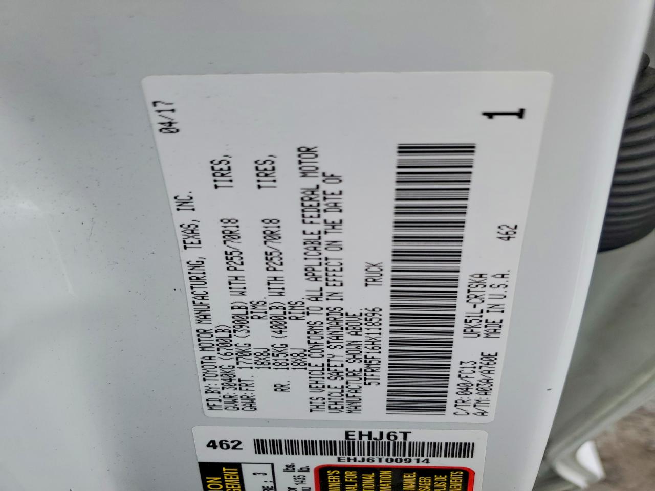 2017 Toyota Tundra VIN 5TFRM5F16HX118596 photo 12