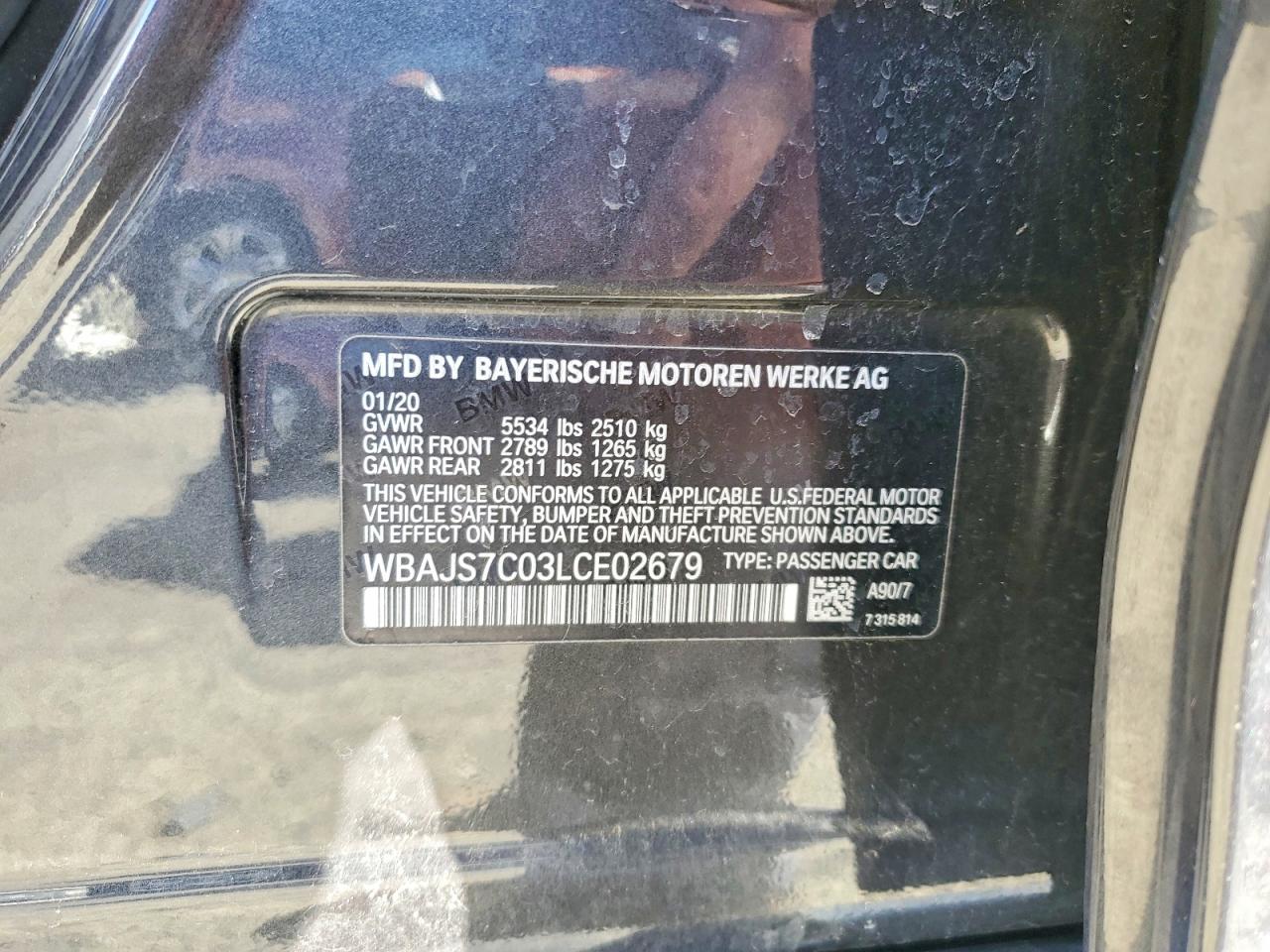 2020 BMW M5 VIN WBAJS7C03LCE02679 photo 12