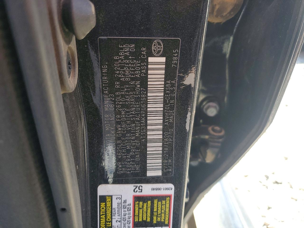 2023 Toyota Camry sola VIN 4T1G31AK4PU616827 photo 12