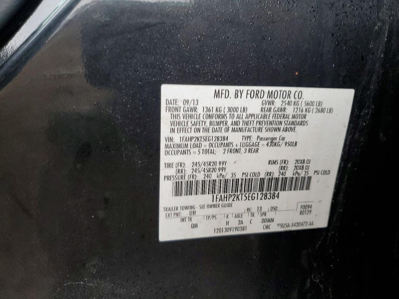 2014 Ford Taurus VIN 1FAHP2KT5EG128384 photo 12