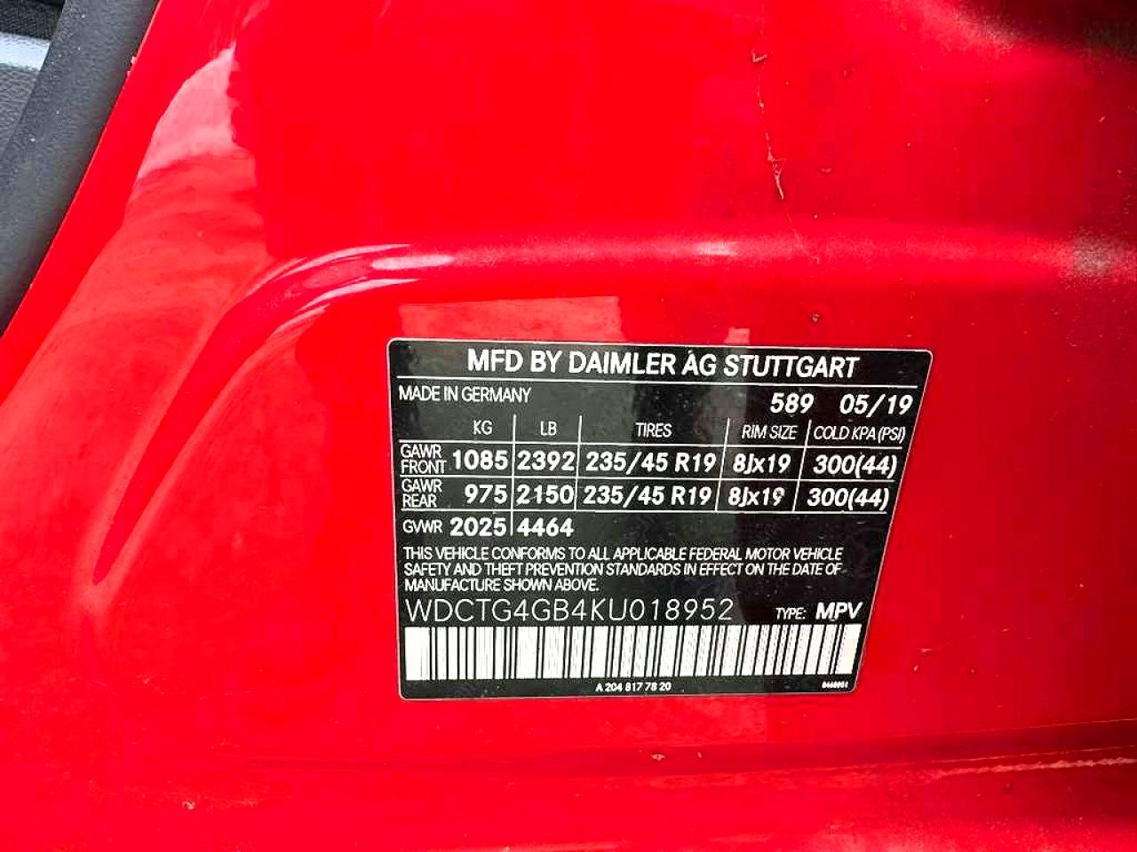 2019 MERCEDES-BENZ Gla-class VIN WDCTG4GB4KU018952 photo 10