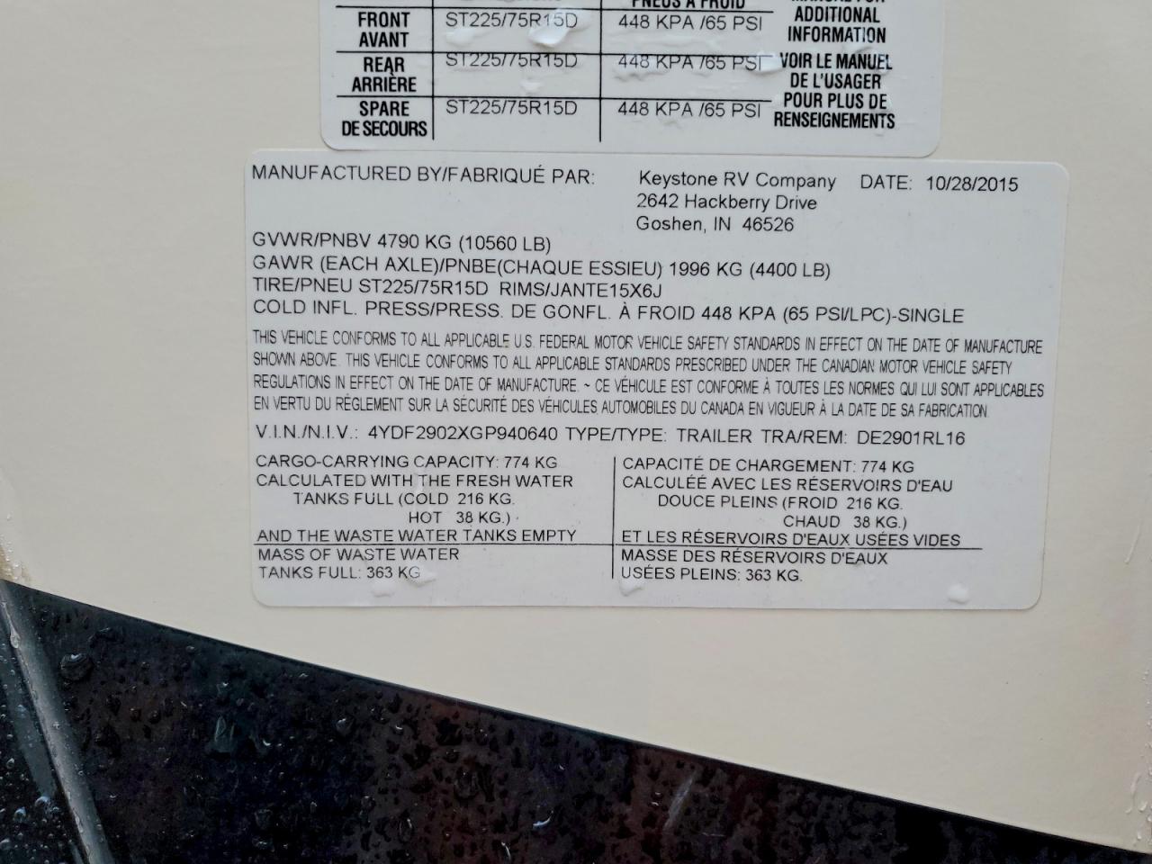 2016 DUTCHMAN Denali rv VIN 4YDF2902XGP940640 photo 10