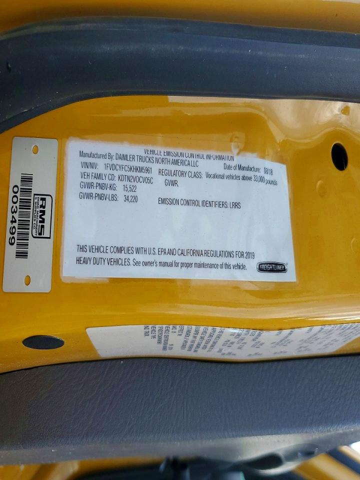 2019 FREIGHTLINER All other VIN 1FVDCYFC5KHKM5961 photo 10