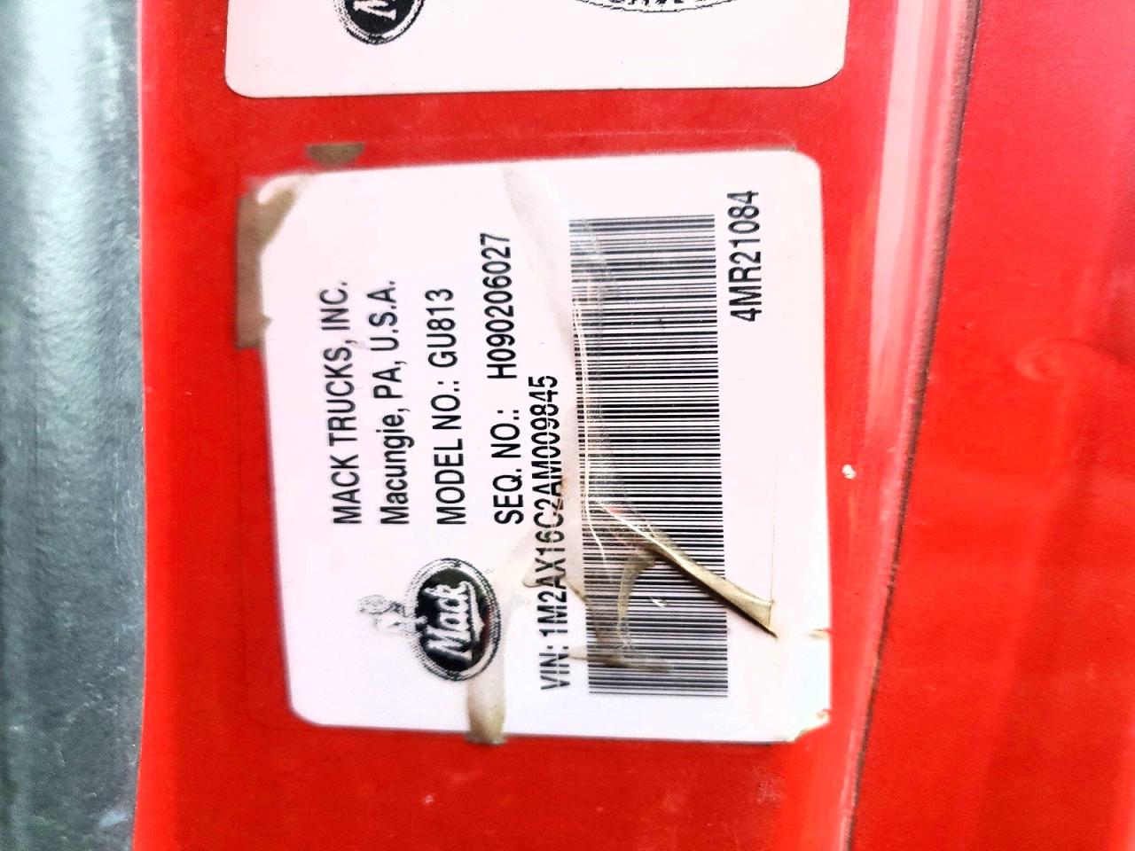 2010 MACK All other VIN 1M2AX16C2AM009845 photo 10