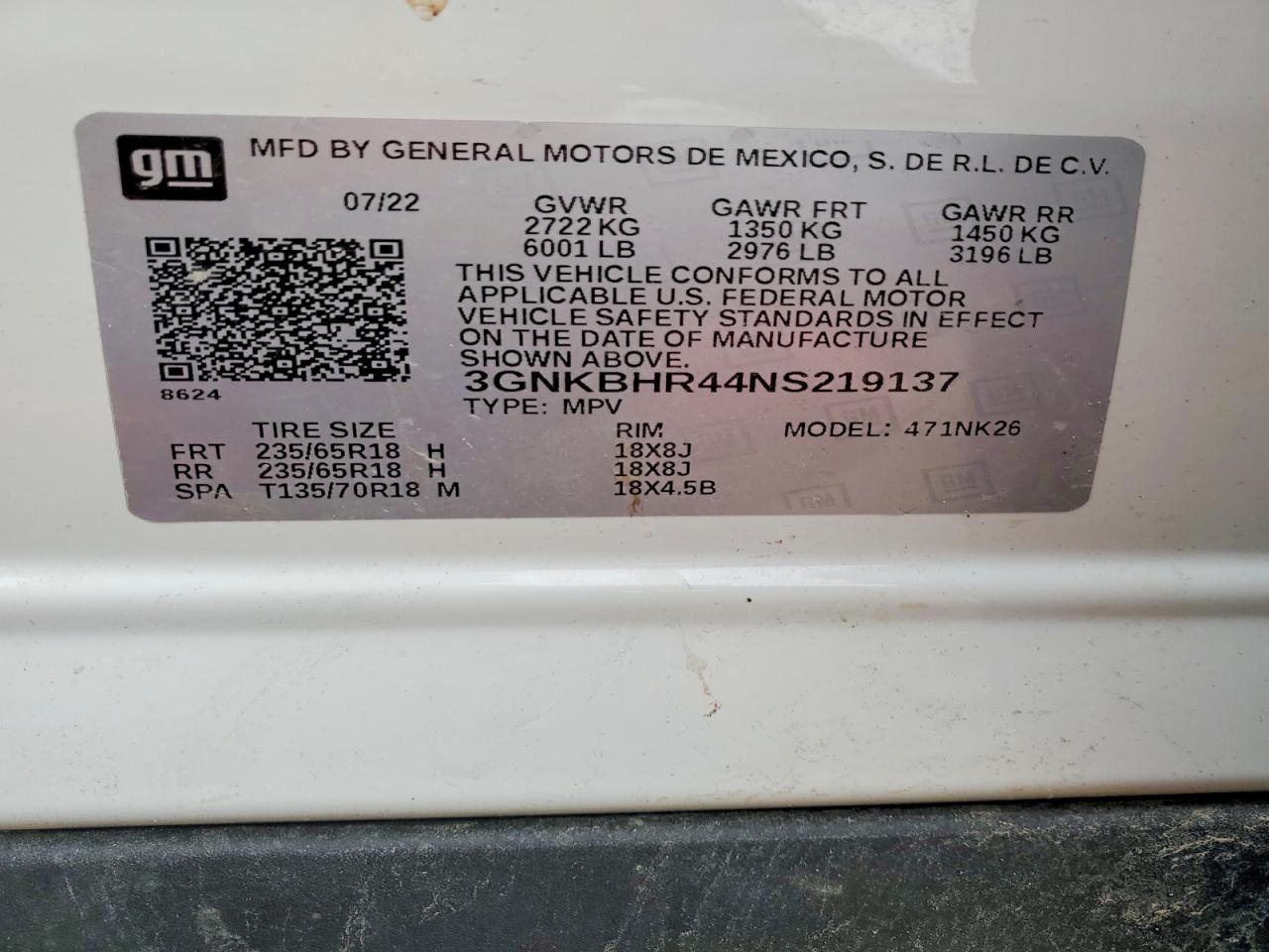 2022 Chevrolet Blazer VIN 3GNKBHR44NS219137 photo 12