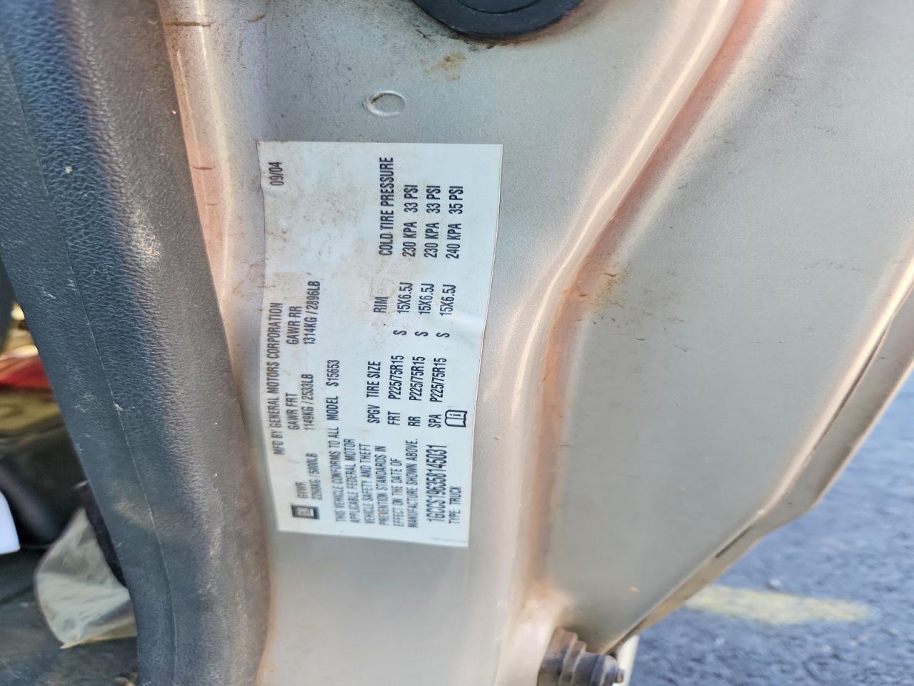 2005 CHEV Colorado VIN 1GCCS196358145031 photo 12