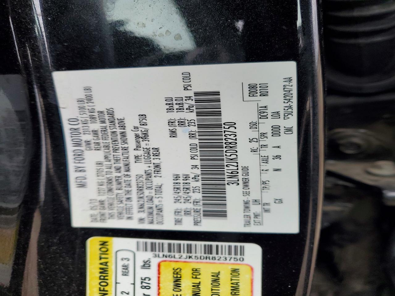 2013 LINCOLN Mkz VIN 3LN6L2JK5DR823750 photo 12