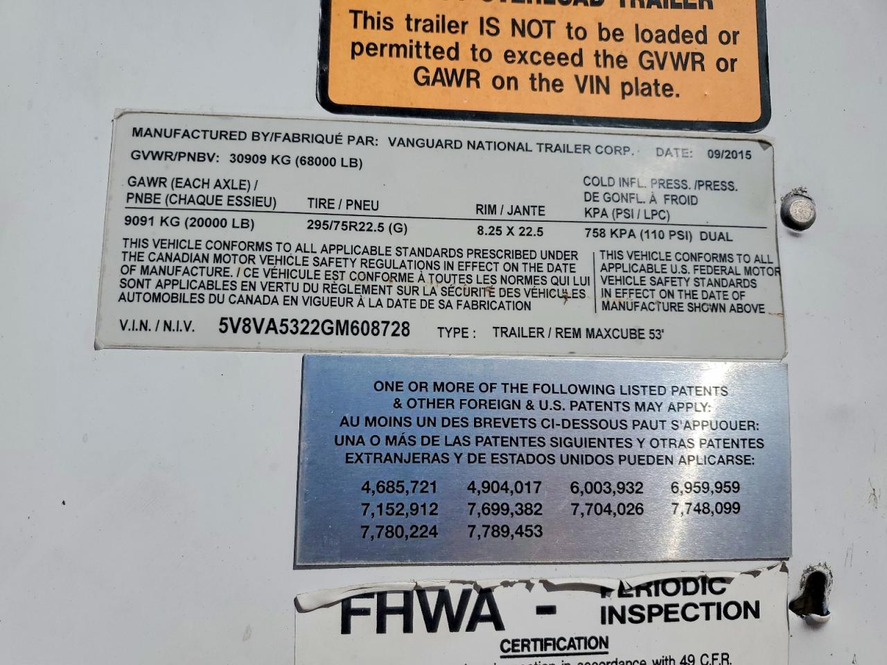 2016 VANGUARD Trailer VIN 5V8VA5322GM608728 photo 10