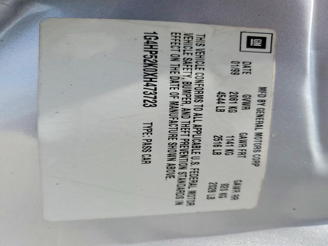 1999 Buick Lesabre VIN 1G4HP52K0XH473723 photo 12