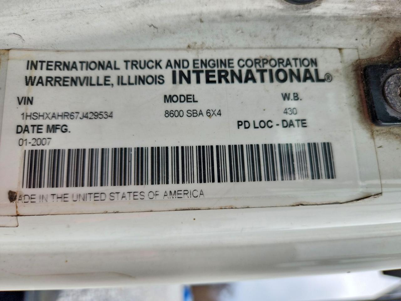 2007 International All other VIN 1HSHXAHR67J429534 photo 10