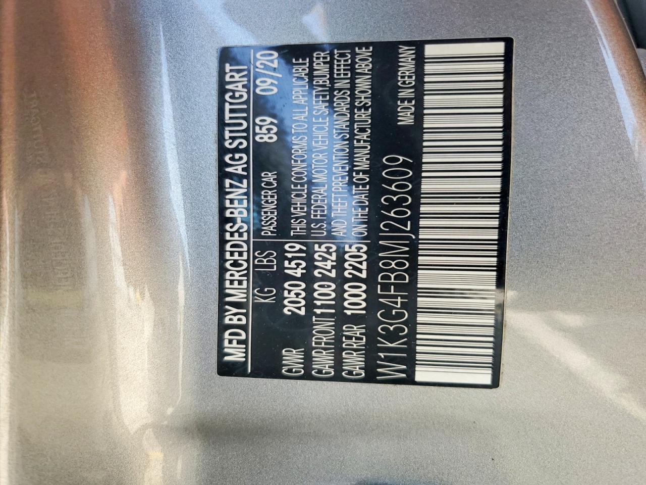 2021 Mercedes-Benz A-class VIN W1K3G4FB8MJ263609 photo 12