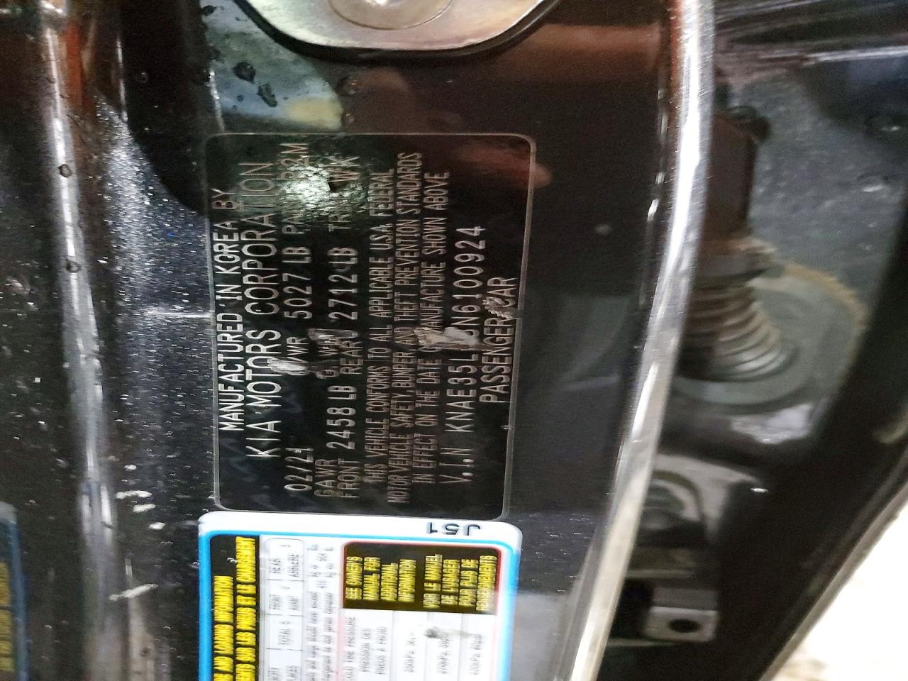 2022 Kia Stinger VIN KNAE35LD8N6100924 photo 12