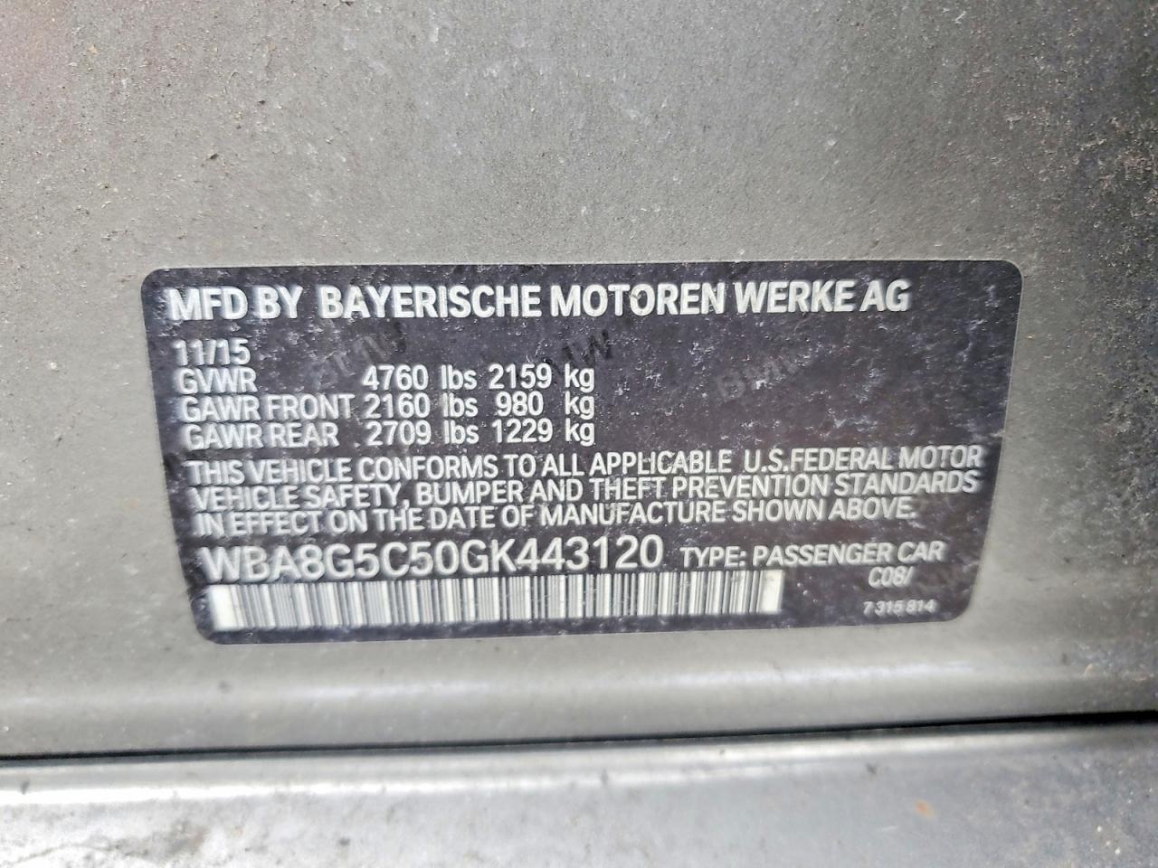 2016 BMW 3 series VIN WBA8G5C50GK443120 photo 12