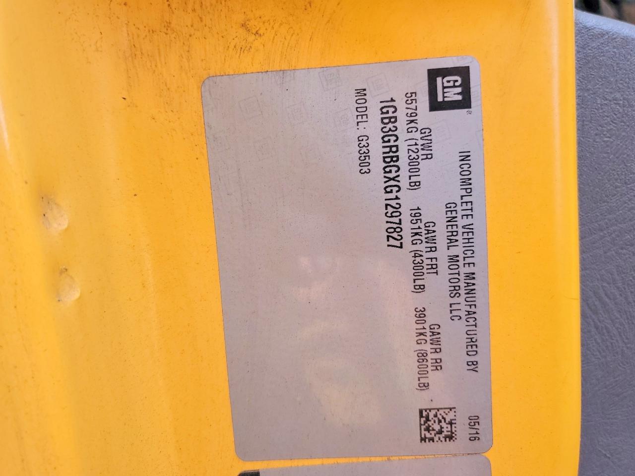 2016 COLLINS Express VIN 1GB3GRBGXG1297827 photo 10