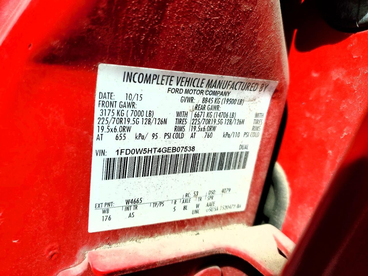 2016 Ford F550 VIN 1FD0W5HT4GEB07538 photo 12