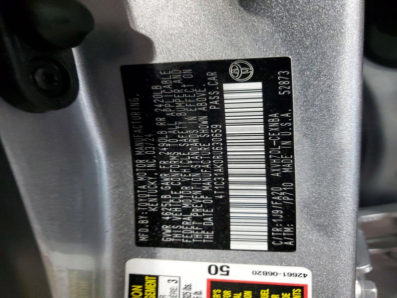 2024 Toyota Camry sola VIN 4T1C31AK0RU630659 photo 12