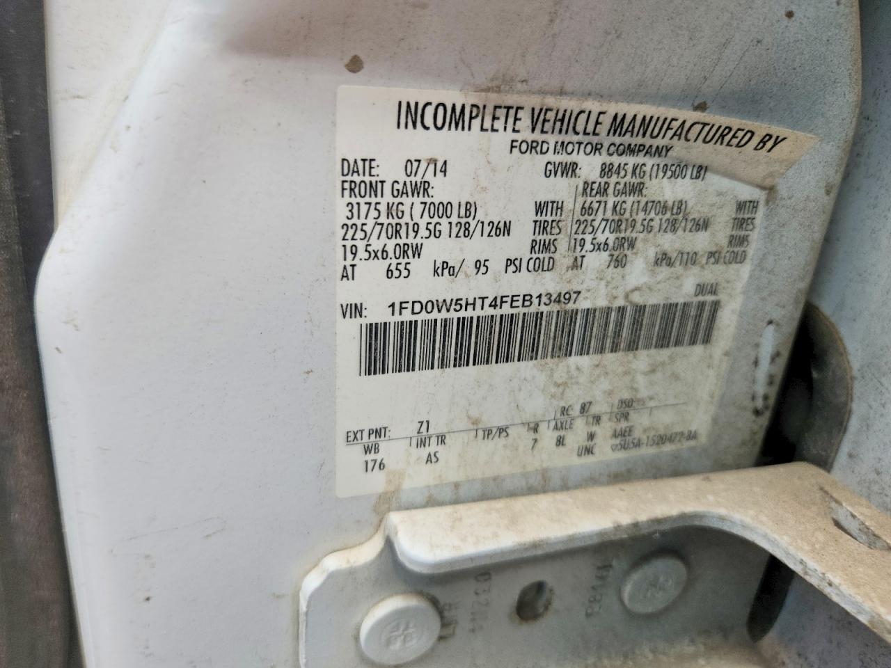 2015 Ford F550 VIN 1FD0W5HT4FEB13497 photo 12