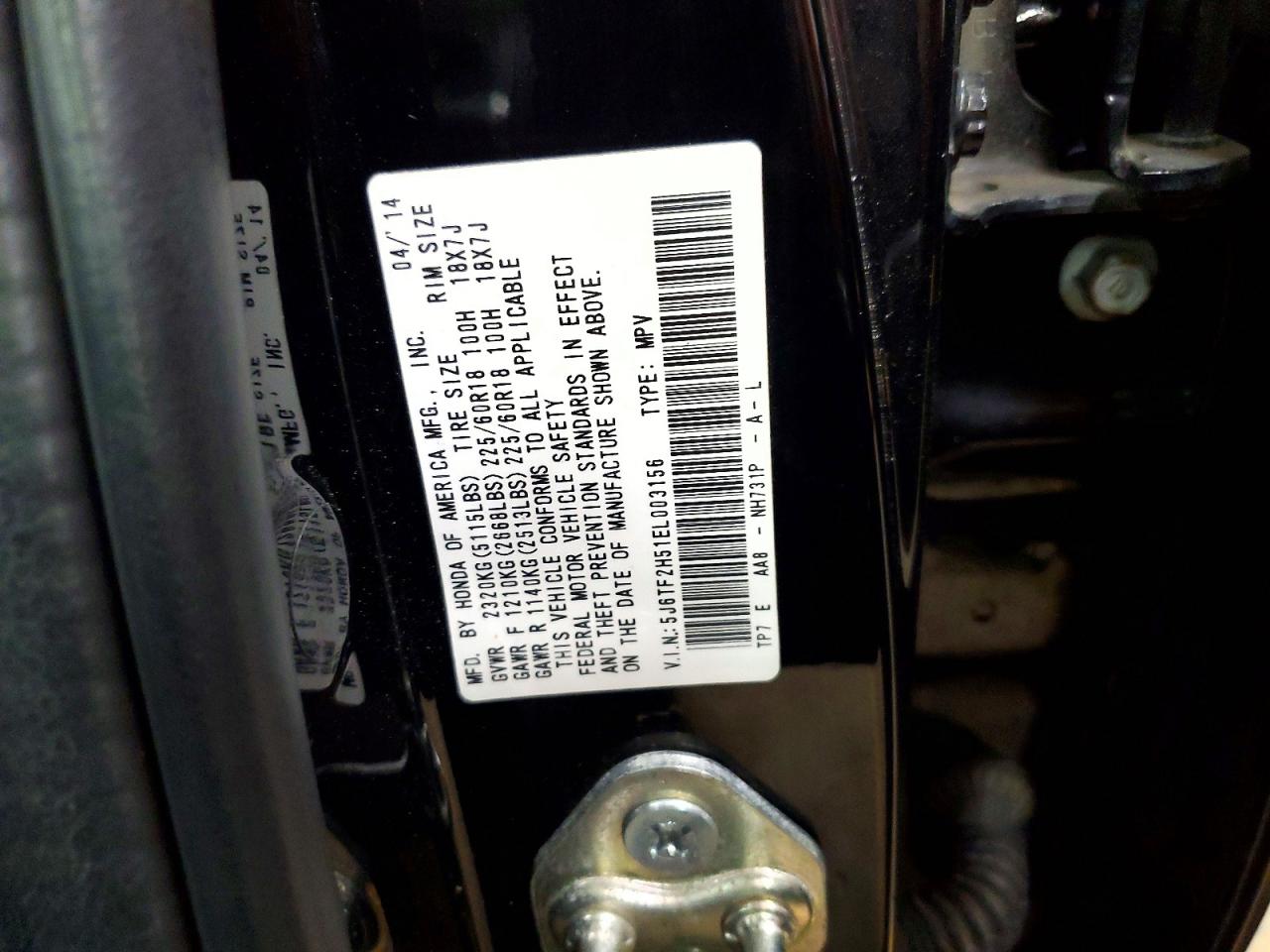 2014 Honda Crosstour VIN 5J6TF2H51EL003156 photo 12