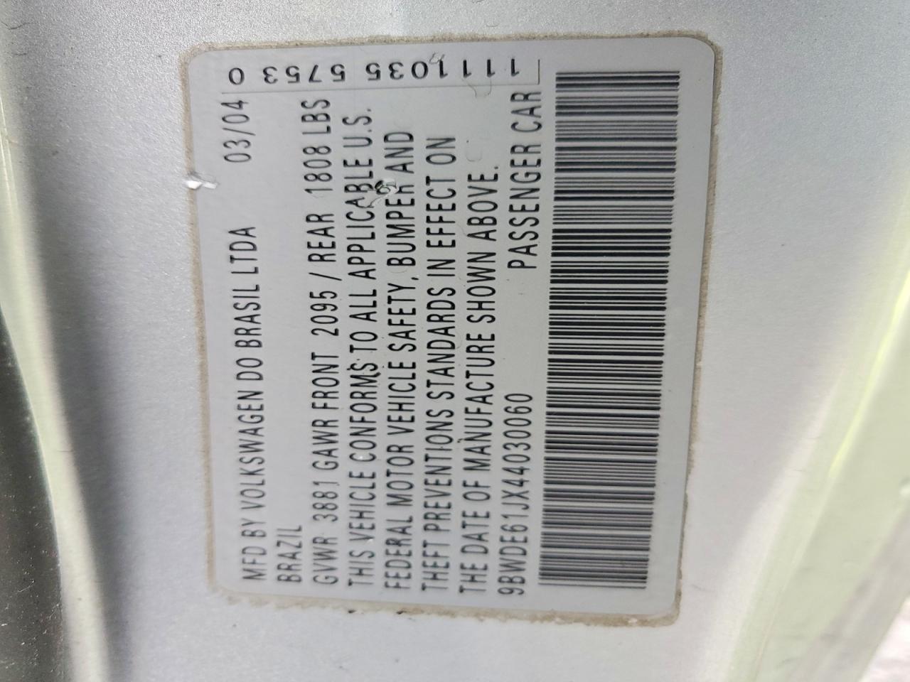 2004 Volkswagen Gti VIN 9BWDE61JX44030060 photo 12