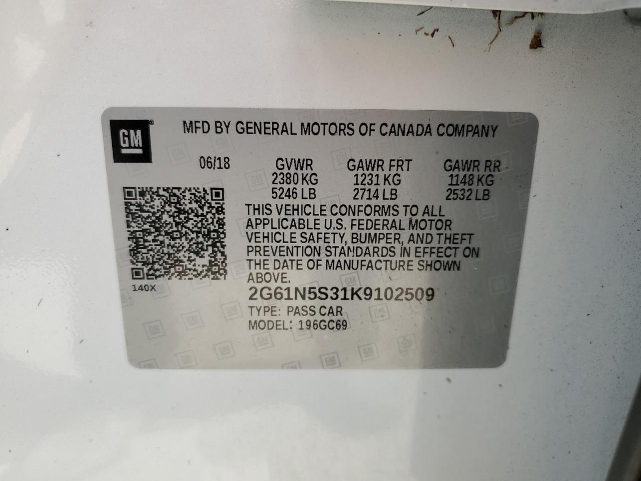 2019 Cadillac Xts VIN 2G61N5S31K9102509 photo 12