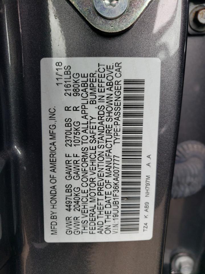2019 Acura Tlx VIN 19UUB1F36KA007777 photo 12