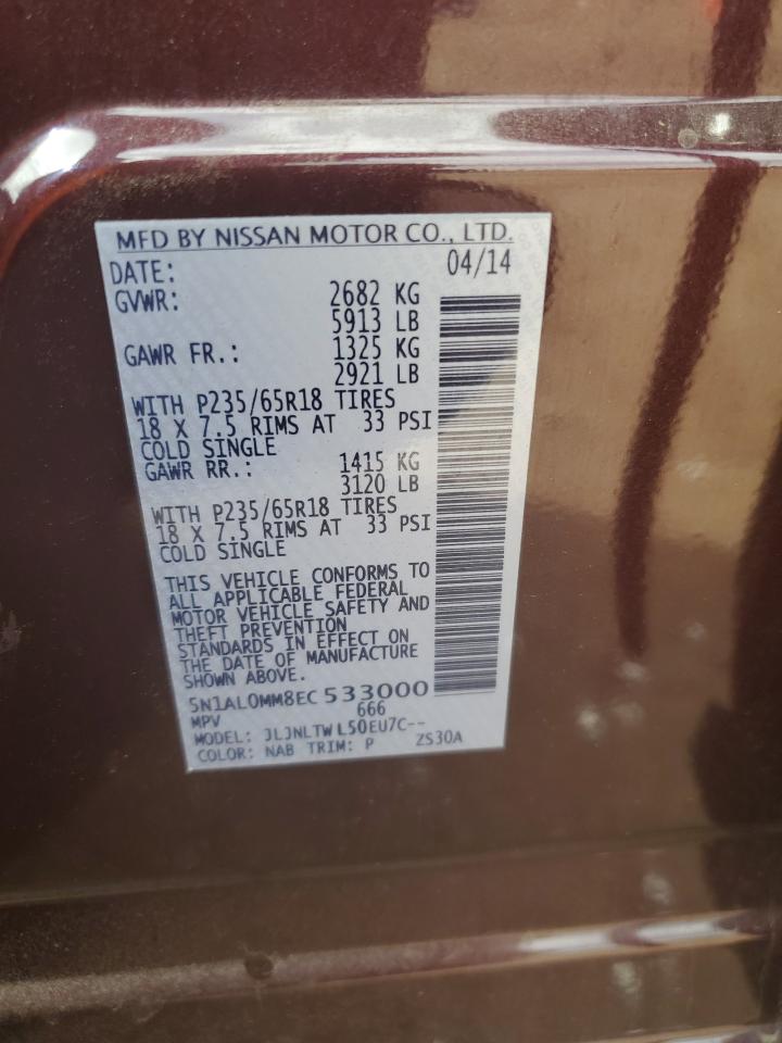 2014 INFINITI Qx60 VIN 5N1AL0MM8EC533000 photo 12