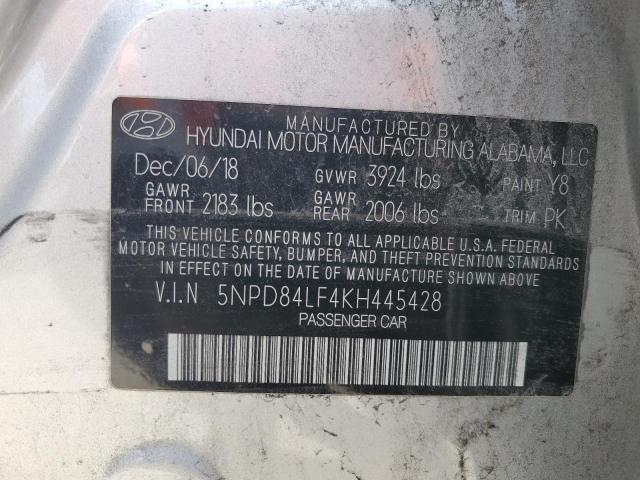 2019 HYUNDAI Elantra VIN 5NPD84LF4KH445428 photo 12