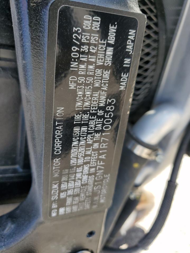 2024 SUZUKI Gsxr600 VIN JS1GN7FA1R7100583 photo 9